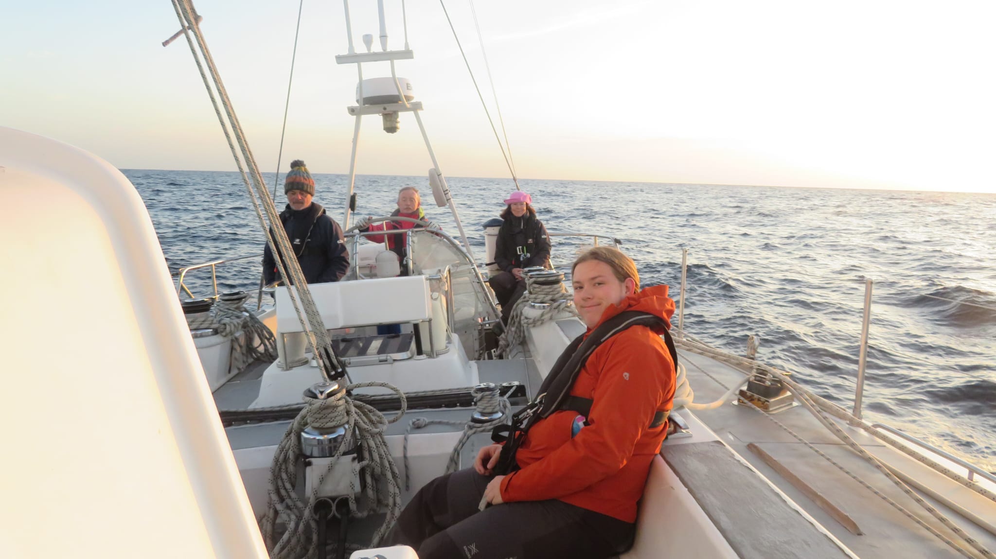 On Watch During Our Overnight Sail back to Tenerife