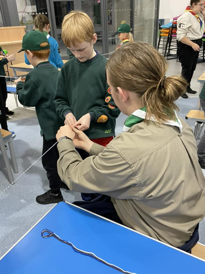 Theaching Cubs to Tie Knots