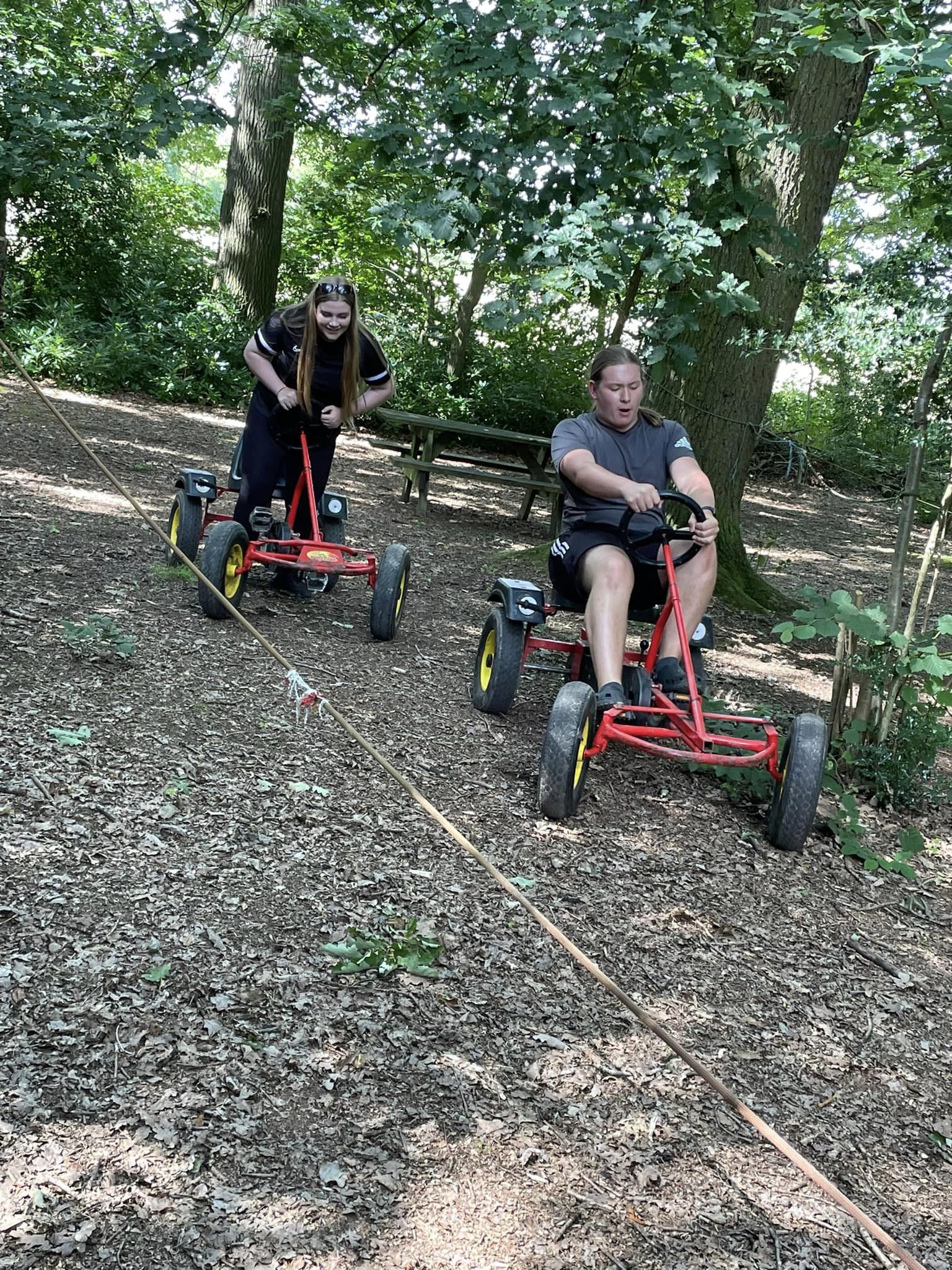 Testing the Go-Karts on Camp